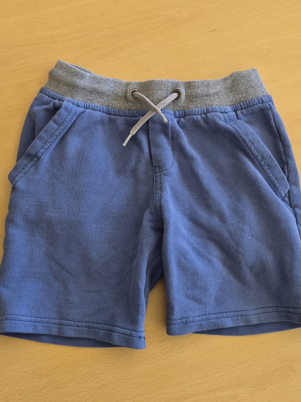 wonder nation Blue Knit Drawstring Shorts with Gray Waistband